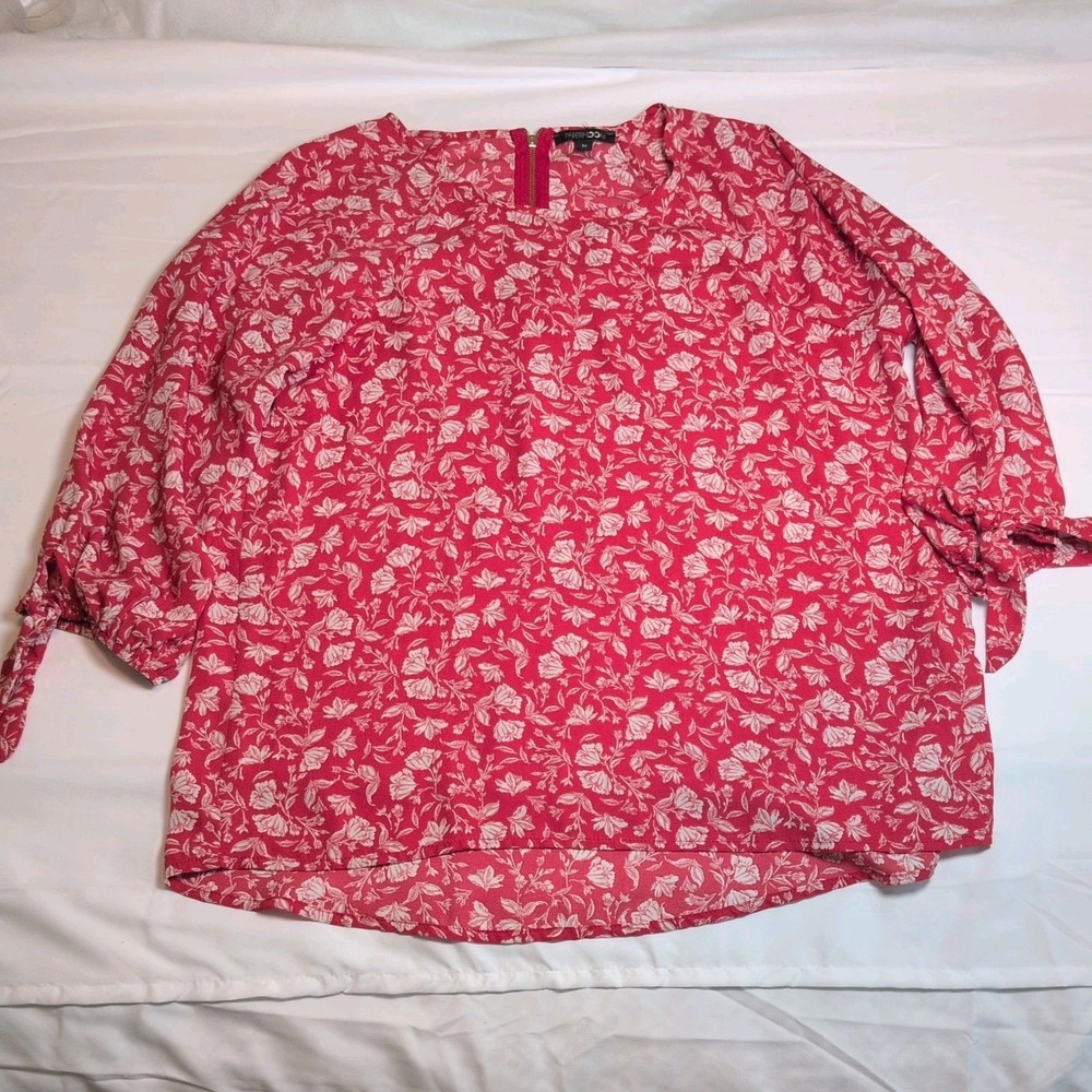 Papermoon Larie 3/4 Tie Sleeve Blouse Size Medium Office Workwear Pre-owned
